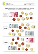 Geld / Euro - Kostenlose Arbeitsblätter