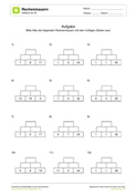 Rechenmauern Addition (3 Bausteine) - Zahlenraum bis 50 - Arbeitsblatt 09