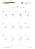 Schriftliche Addition - Zahlenraum bis 100: 2 Summanden - Arbeitsblatt 10