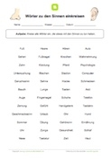Wörter zum Thema Sinne einkreisen Wörter zum Thema Sinne einkreisen